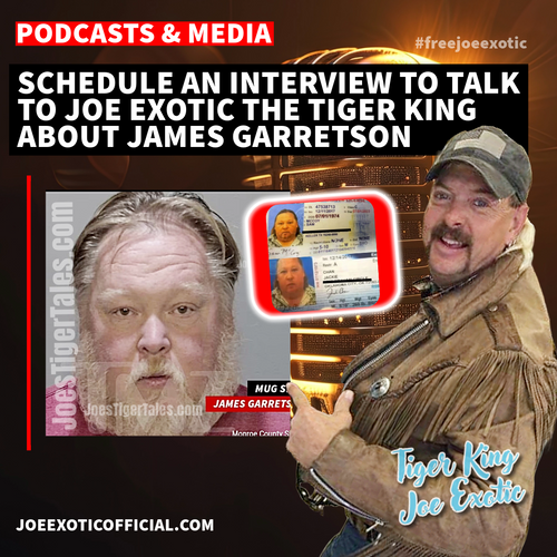 Joe Exotic Response about James Garretson being arrested