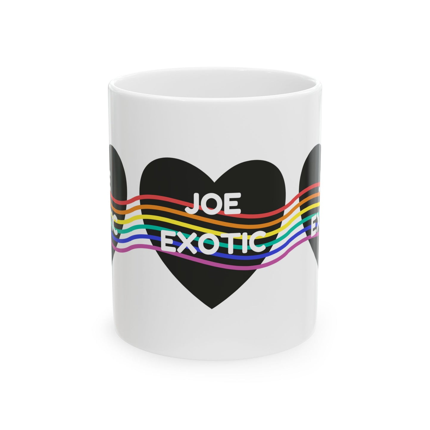 Rainbow Hearts Joe Exotic Coffee Mug