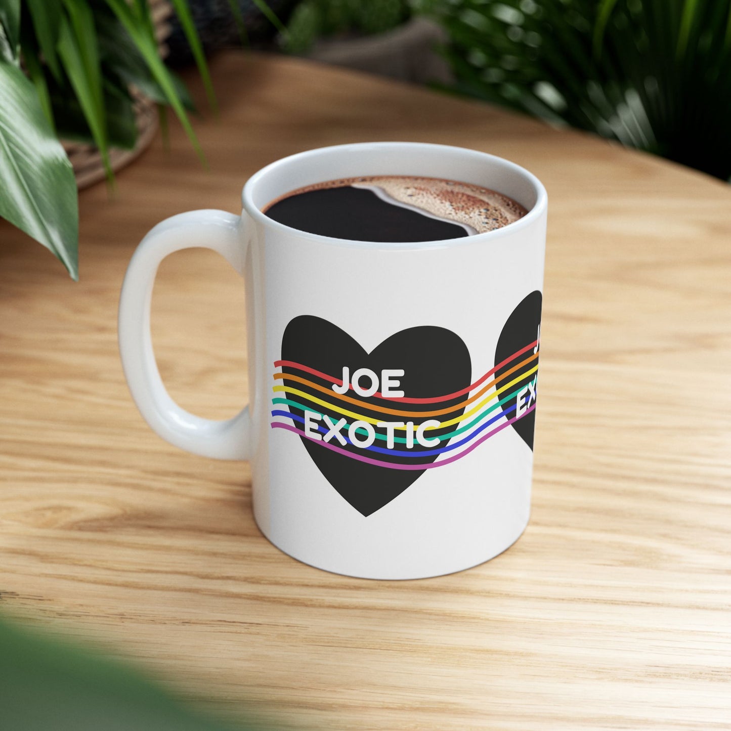 Rainbow Hearts Joe Exotic Coffee Mug