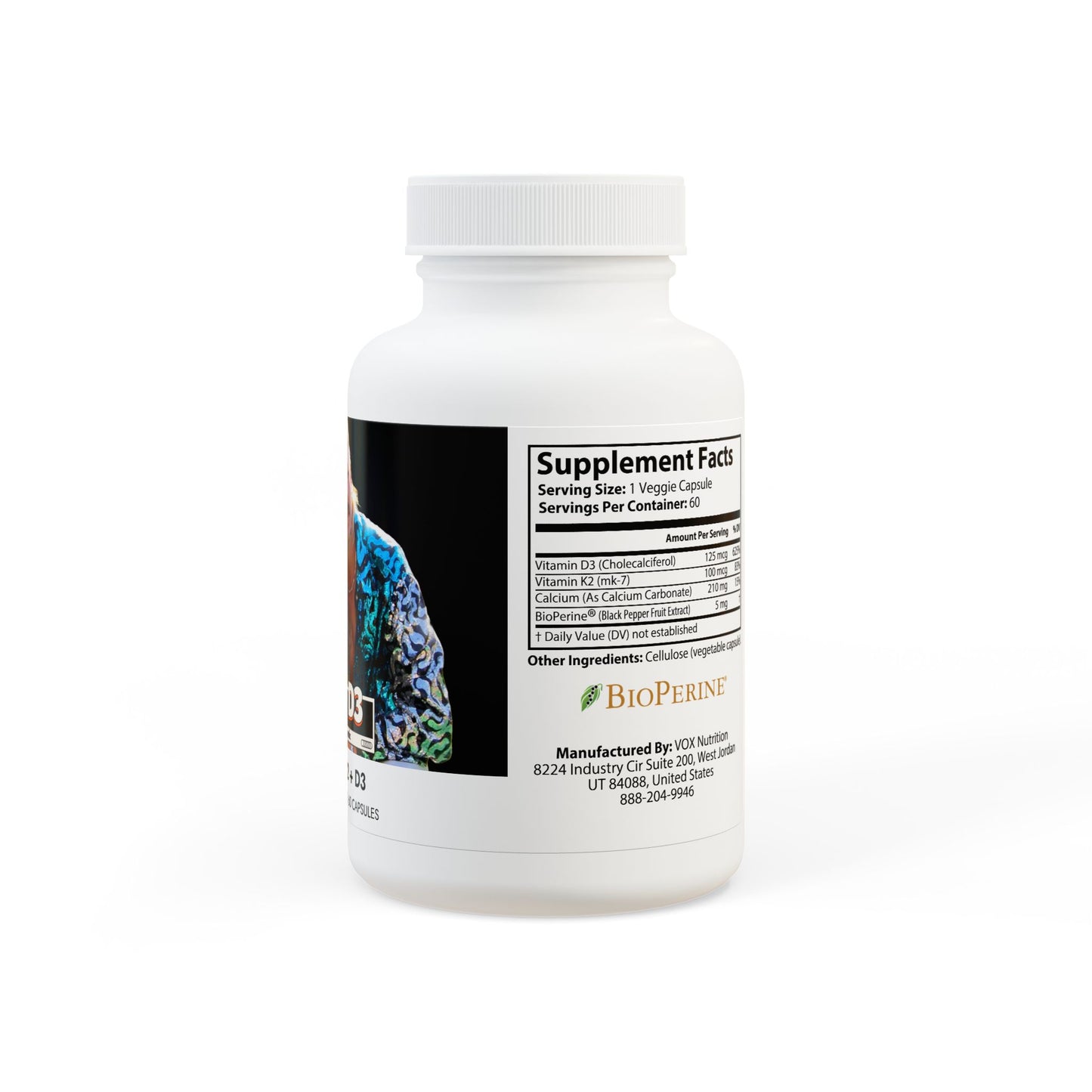 Joe Exotic Vitamin K2 + D3 Supplement (60 Capsules)