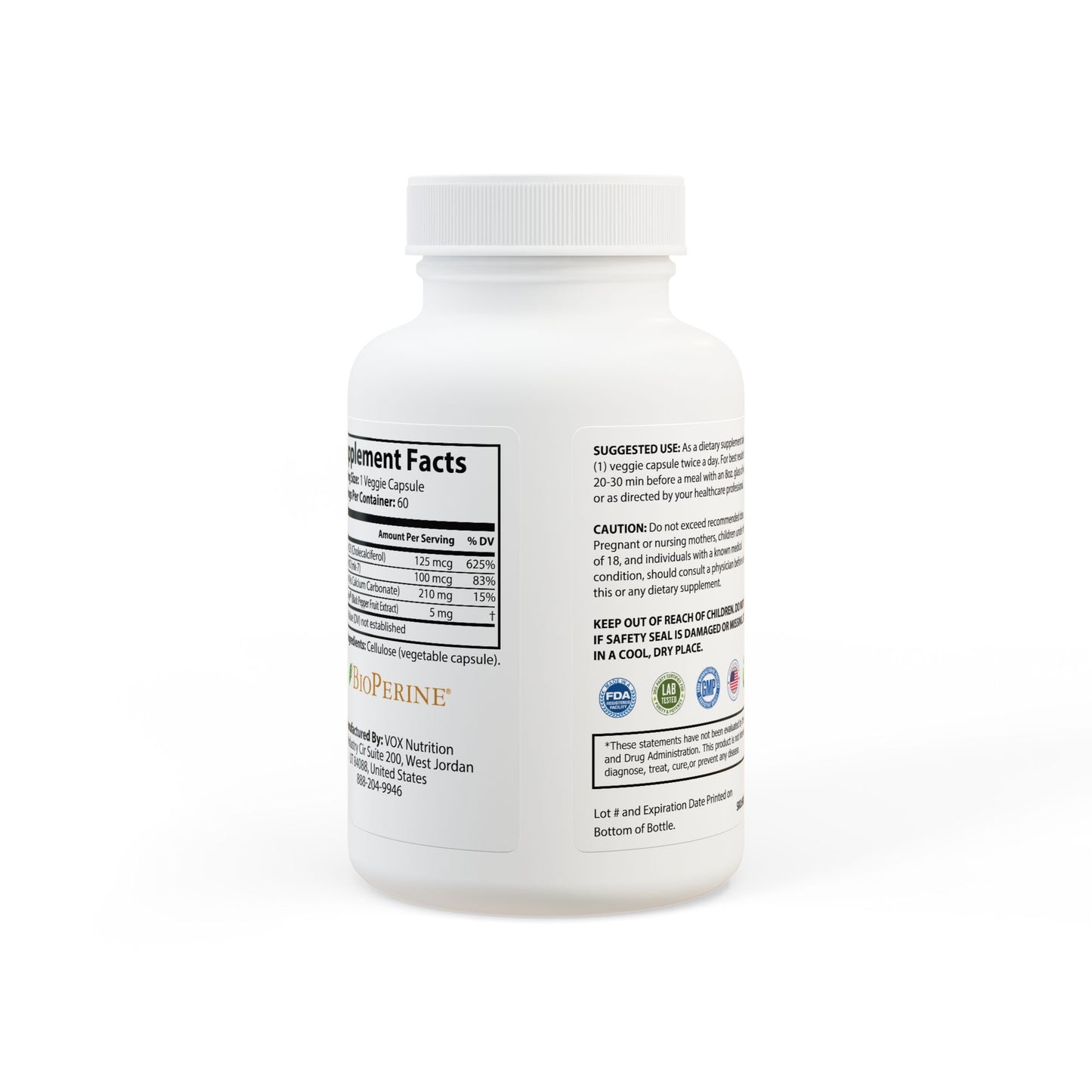 Joe Exotic Vitamin K2 + D3 Supplement (60 Capsules)