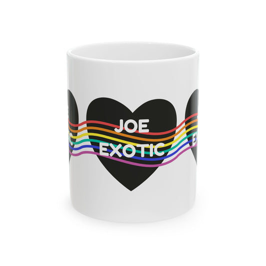 Rainbow Hearts Joe Exotic Coffee Mug